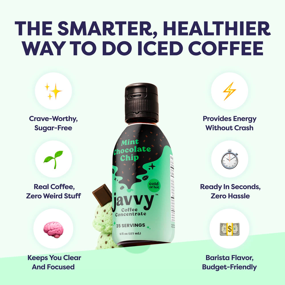 Javvy bottle next to a measuring spoon to show servings and size convenience