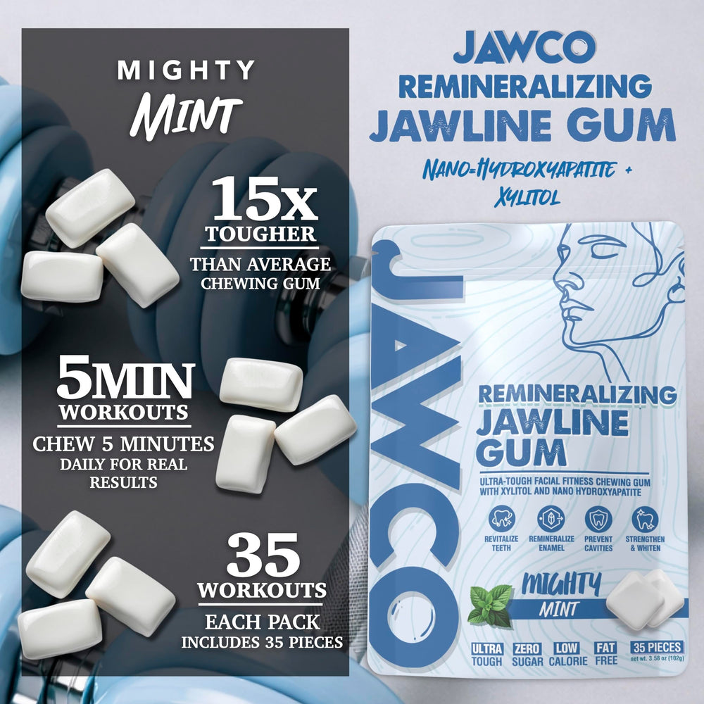 JAWCO close up of gum texture demonstrating ultra‑tough resistance benefit