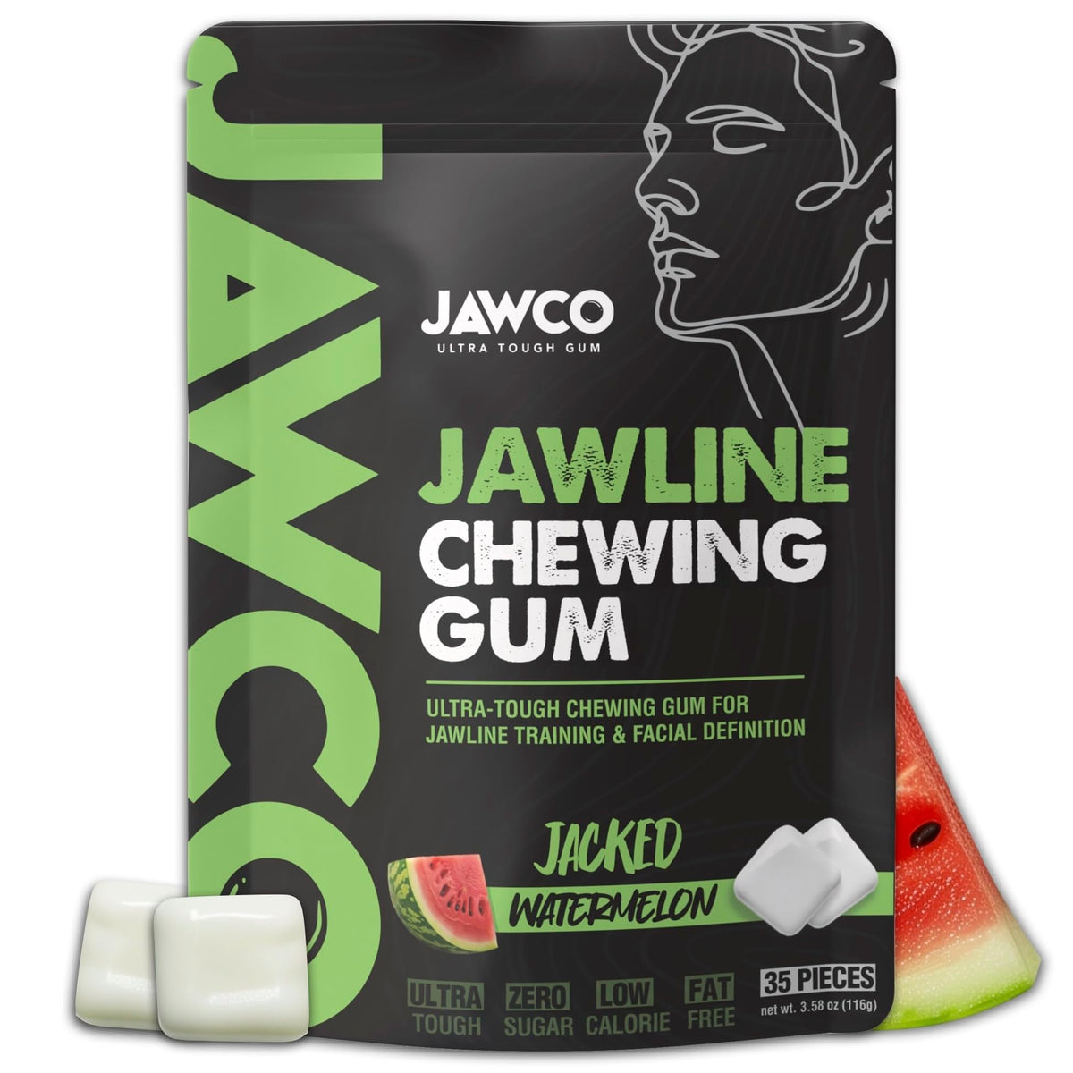 JAWCO front packaging showing Jacked Watermelon flavor and benefits