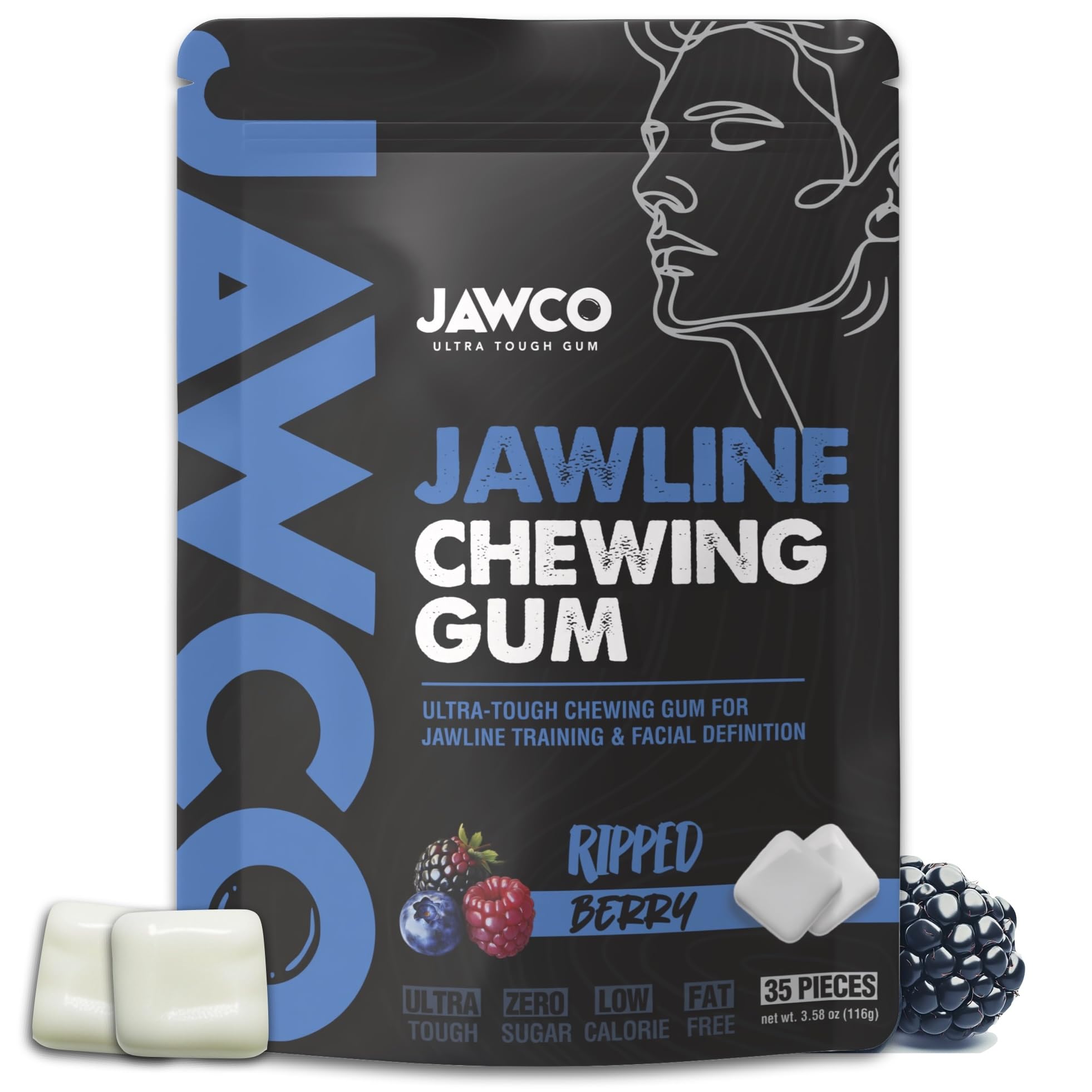 JAWCO front packaging showing Ripped Berry and benefits