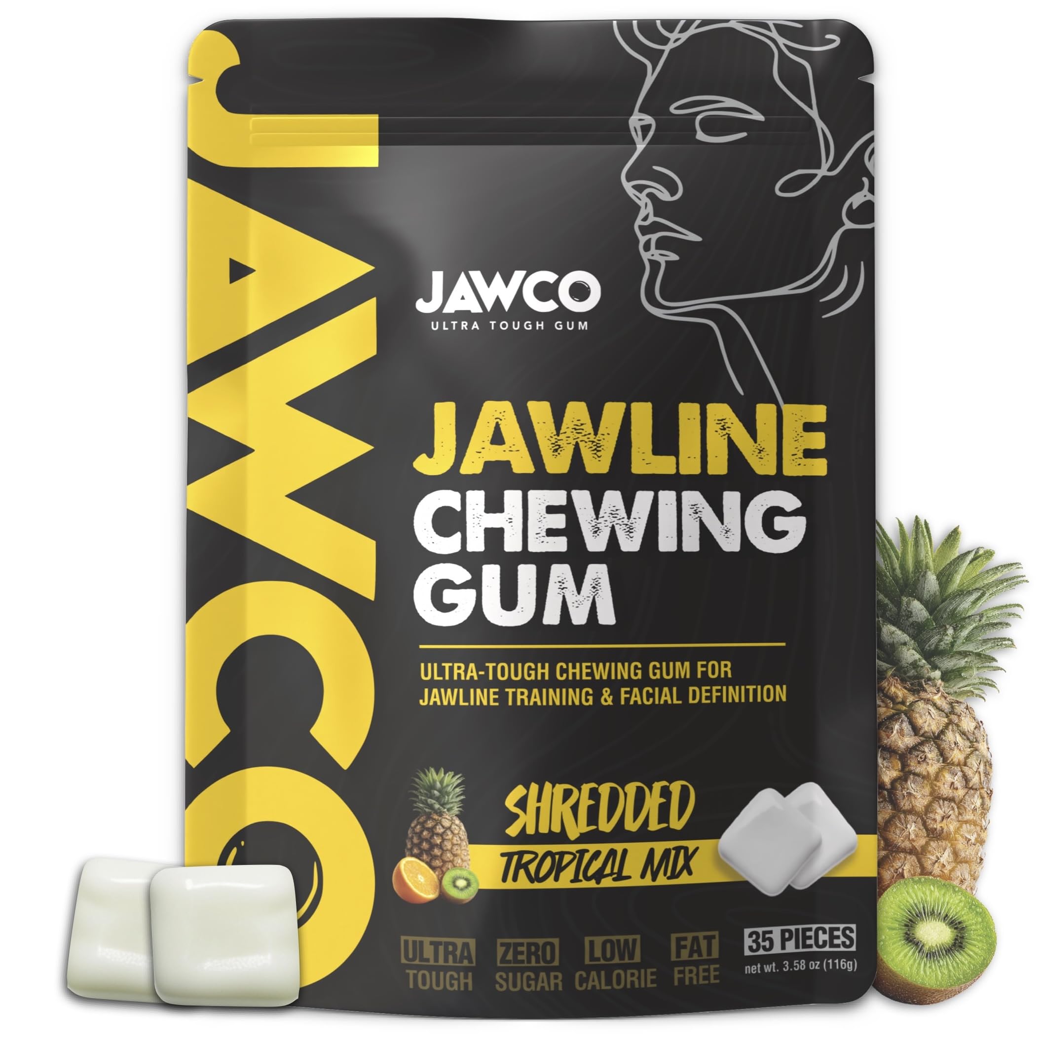 JAWCO front packaging showing tropical mix and 35-piece pack benefit