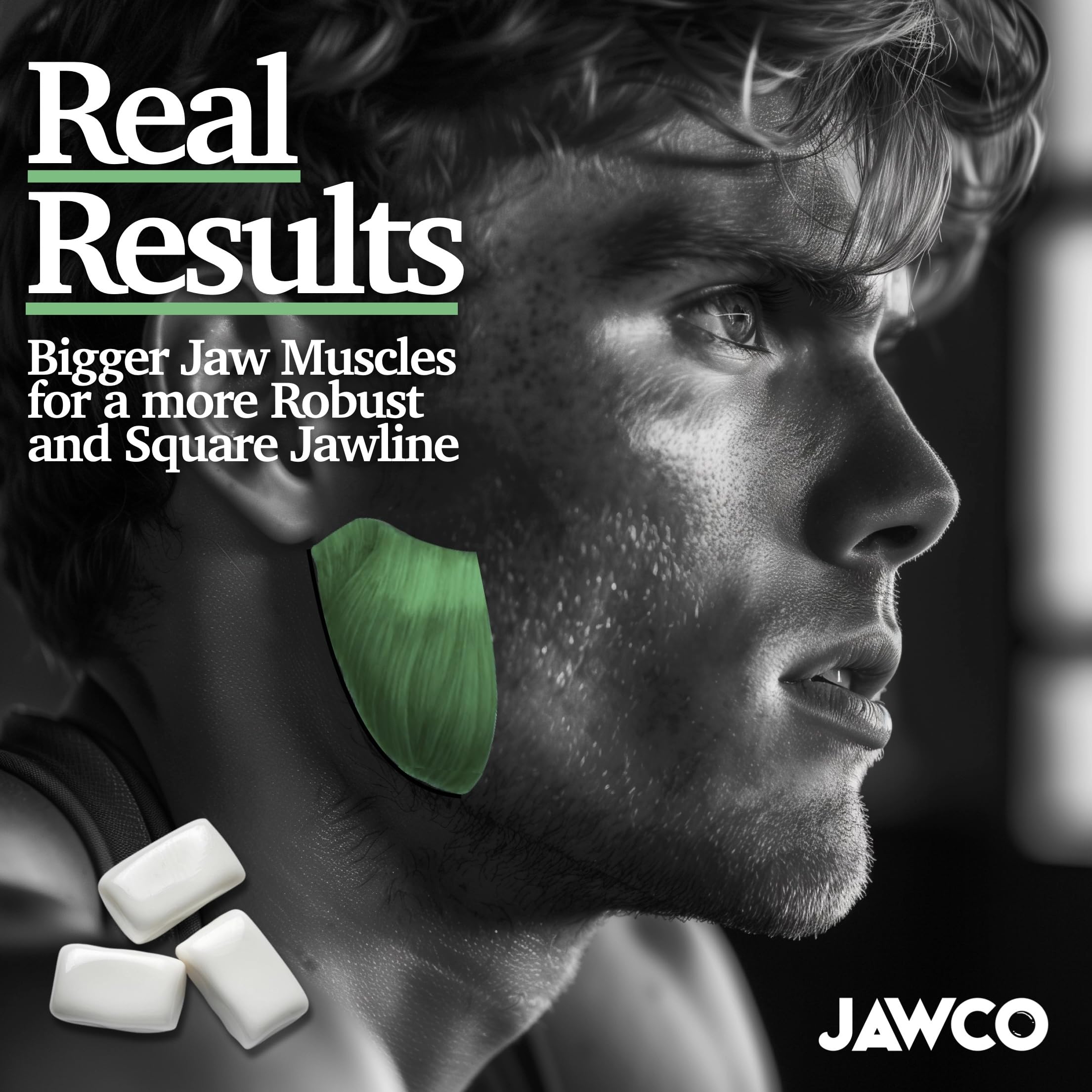 JAWCO mint gum next to mint leaves highlighting refreshing flavor