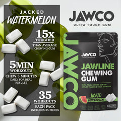 JAWCO single gum piece on fingertip illustrating piece size and portability