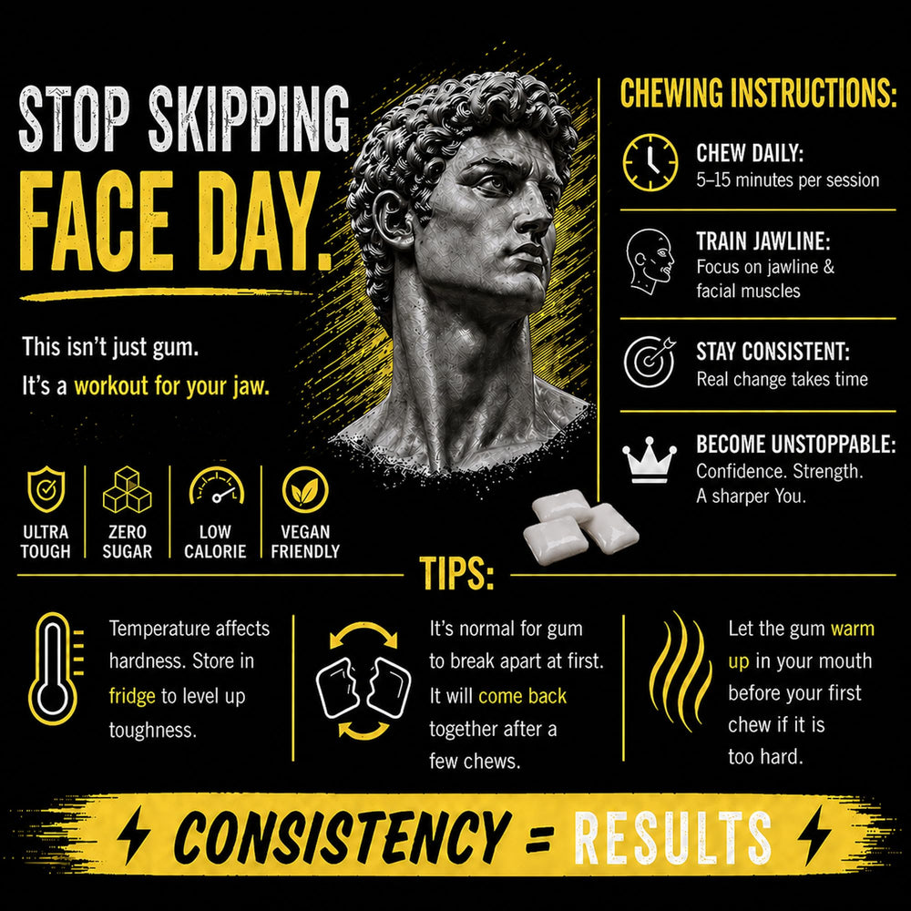Side profile with JAWCO use illustrating improved jawline definition benefit