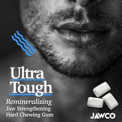 JAWCO single wrapped piece and unwrapped gum illustrating portability advantage