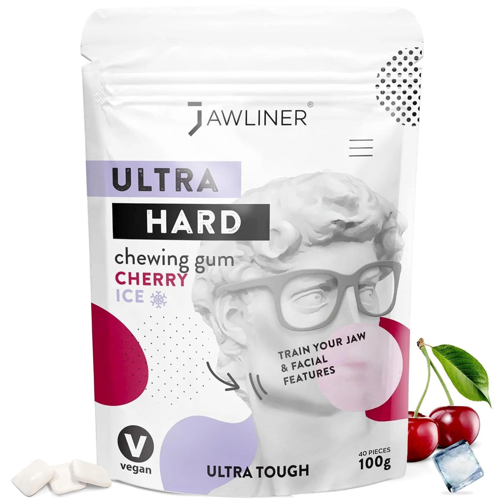 Jawliner front packaging showing Ultra15x gum and resealable bag benefit clarity