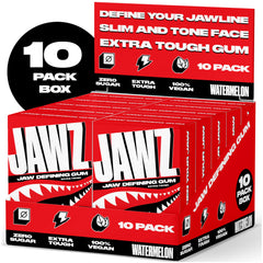 JAWZ GUM front packaging watermelon showing pack design and quantity benefits