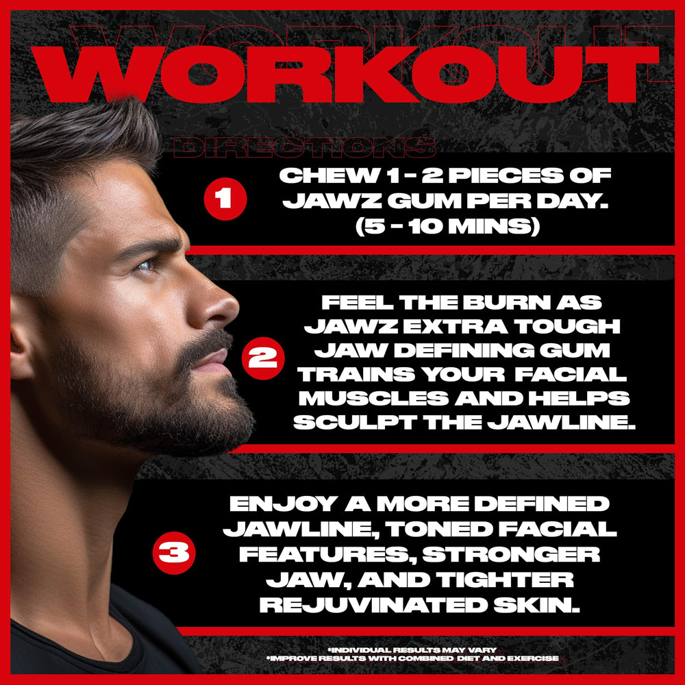 JAWZ GUM clear label and ingredients panel showing sugar-free vegan formulation