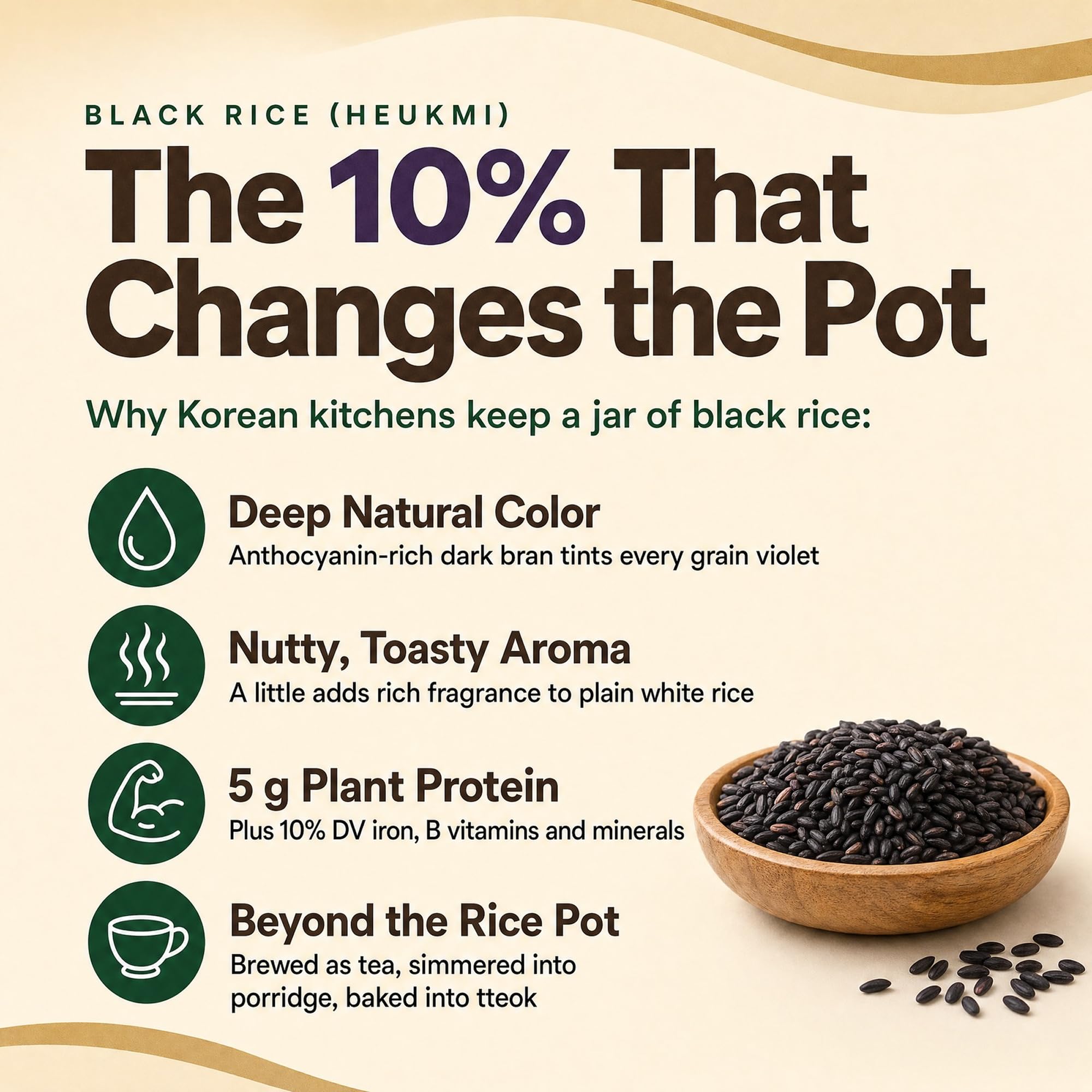 Jayone black rice label and nutrition close-up showing product details for informed choices