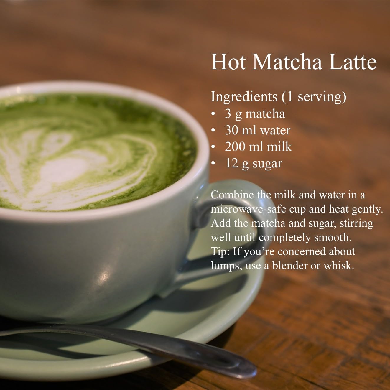 JEAU CHAU whisking matcha in bowl with bamboo whisk showing frothy preparation ease
