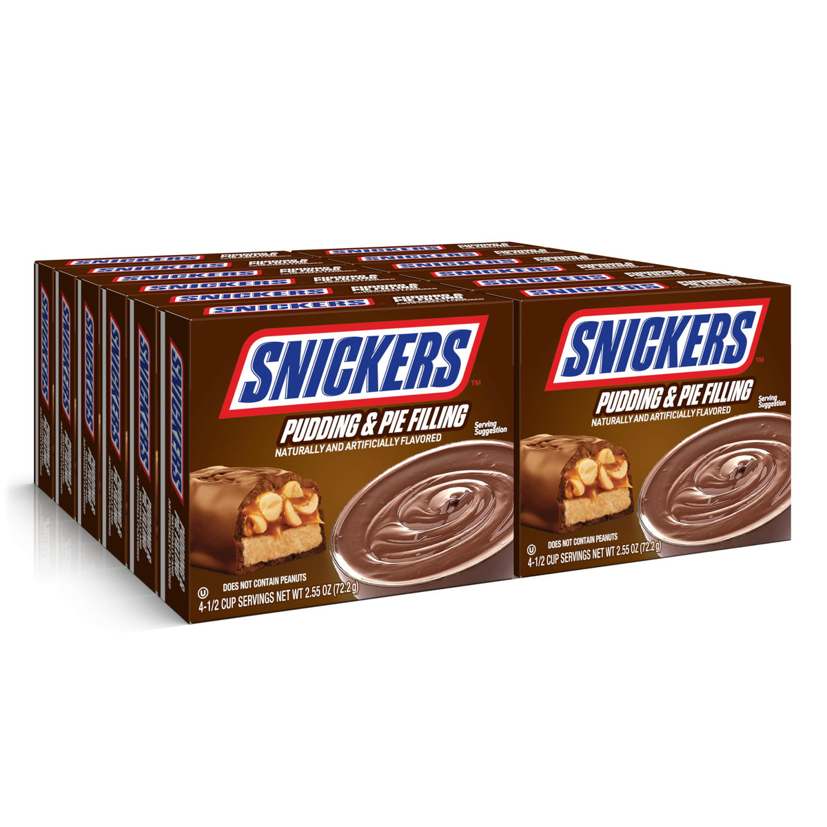 JEL SERT front packaging showing SNICKERS pudding mix and benefits