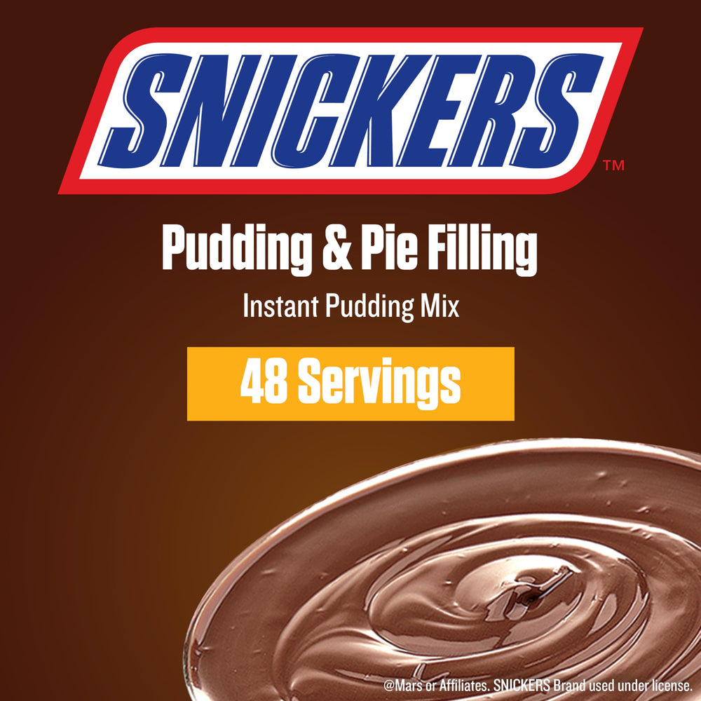 JEL SERT prepared pudding cup showcasing creamy SNICKERS flavor