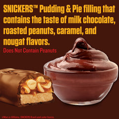 JEL SERT pie slice filled with SNICKERS pudding for rich servings