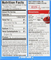 Jell-O black cherry served in a bowl with spoon, brand visible and ready-to-eat benefit