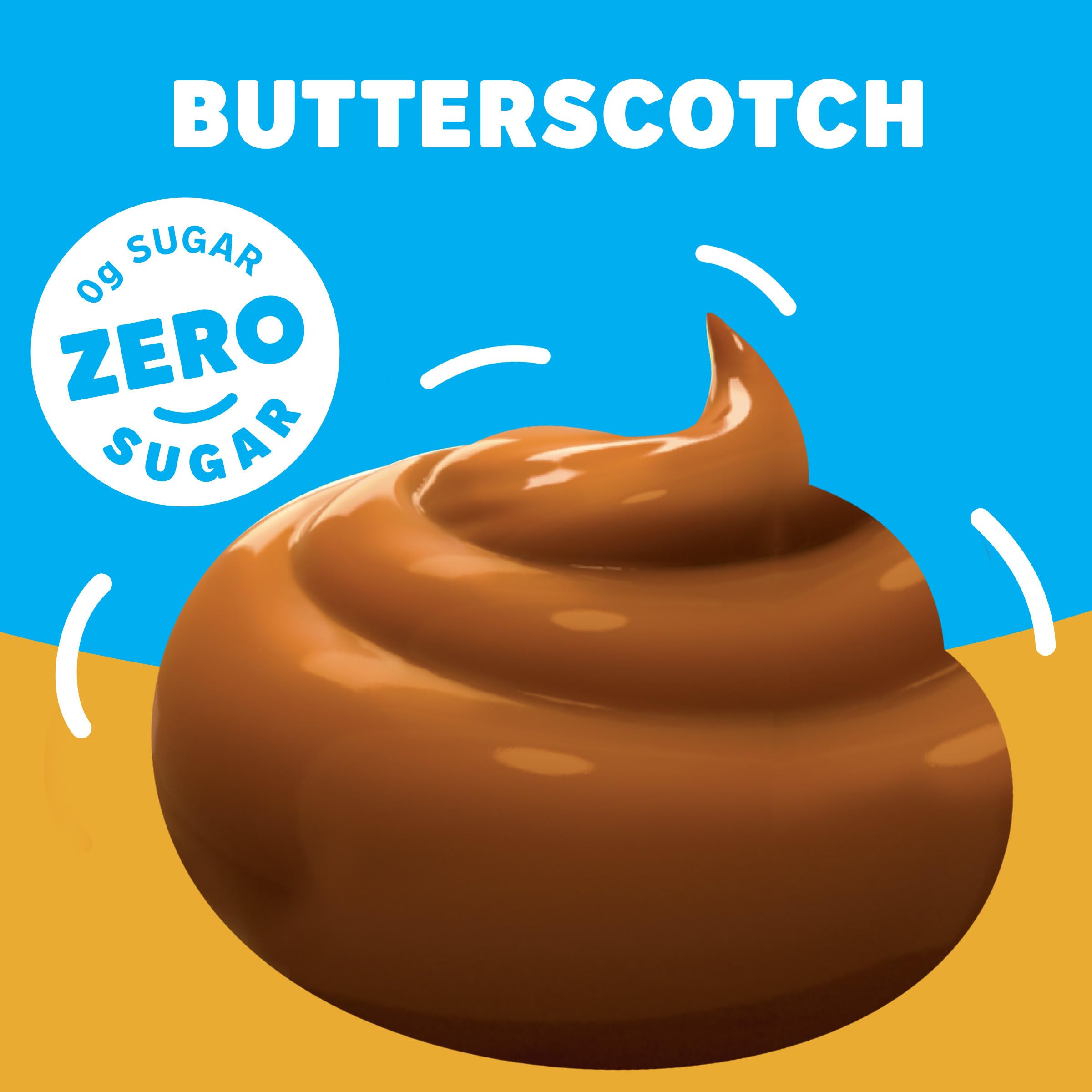 Close-up of Jell-O butterscotch texture highlighting smooth, scoopable consistency