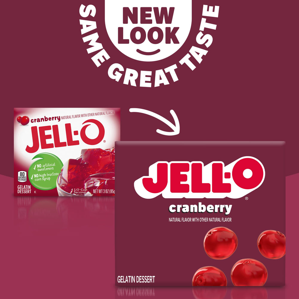 Jell-O cranberry gelatin layered in a parfait for colorful party presentation