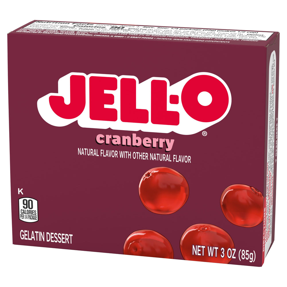 Jell-O prepared cranberry gelatin close-up showing jiggly texture and vibrant color