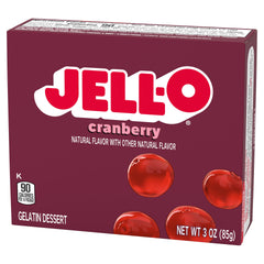 Jell-O prepared cranberry gelatin close-up showing jiggly texture and vibrant color
