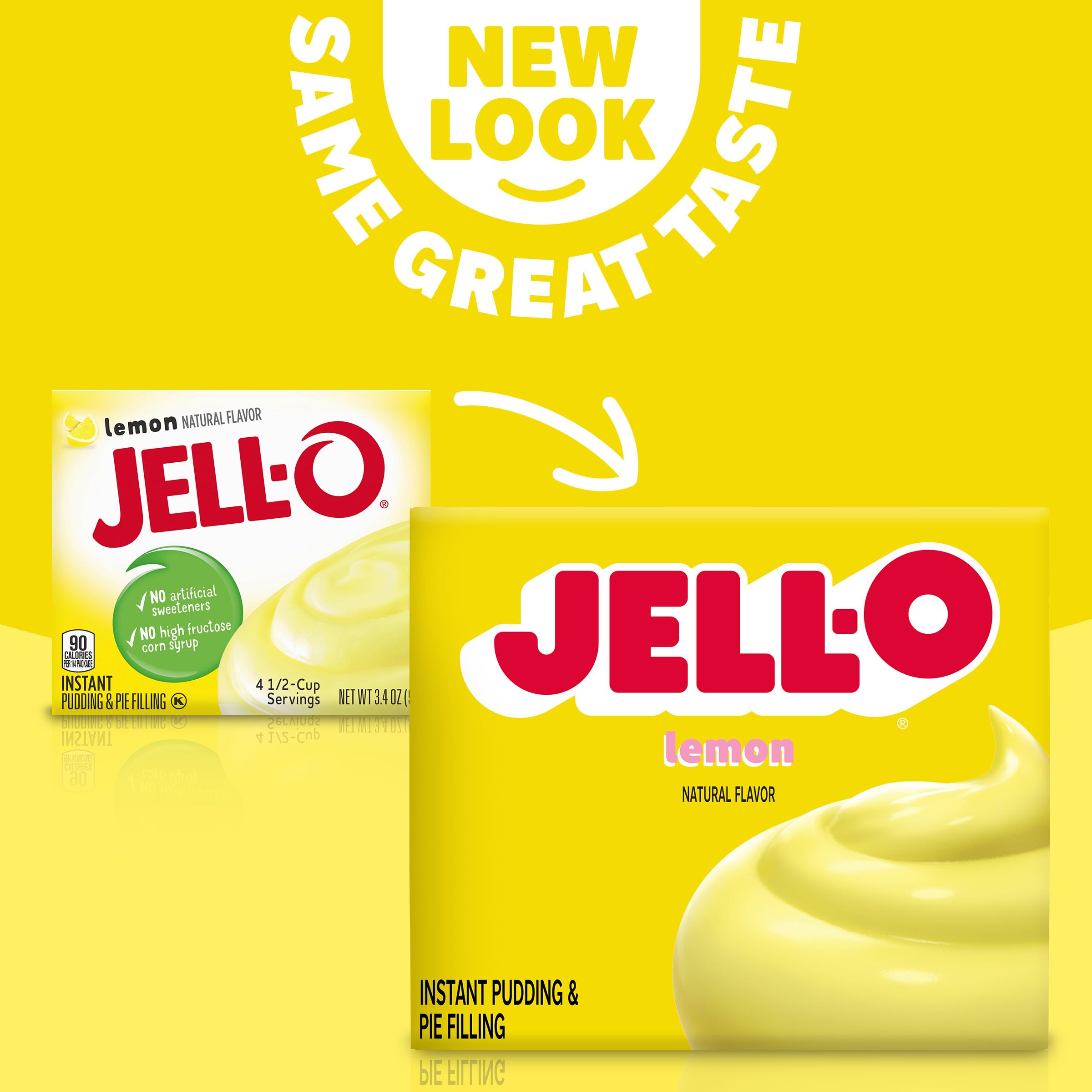 Prepared Jell-O lemon pudding in a bowl, creamy texture ready to serve
