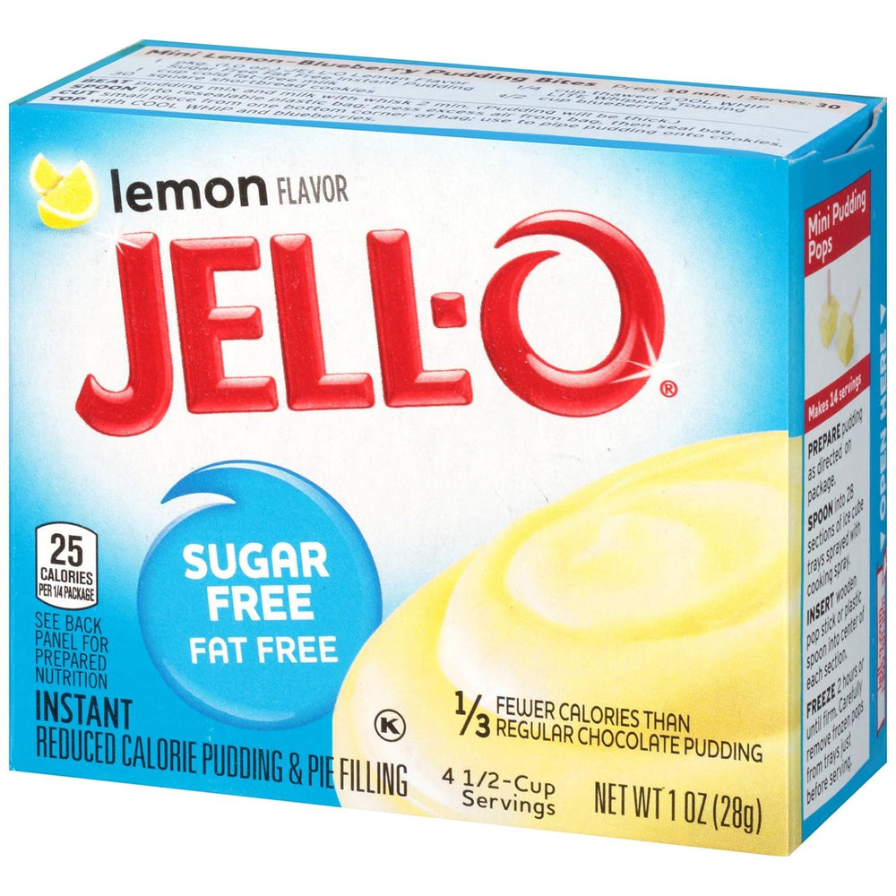 Jell-O prepared lemon pudding in bowl highlighting creamy result benefit