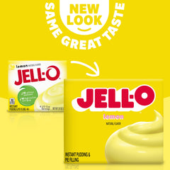 Prepared Jell-O lemon pudding in a bowl, creamy texture ready to serve