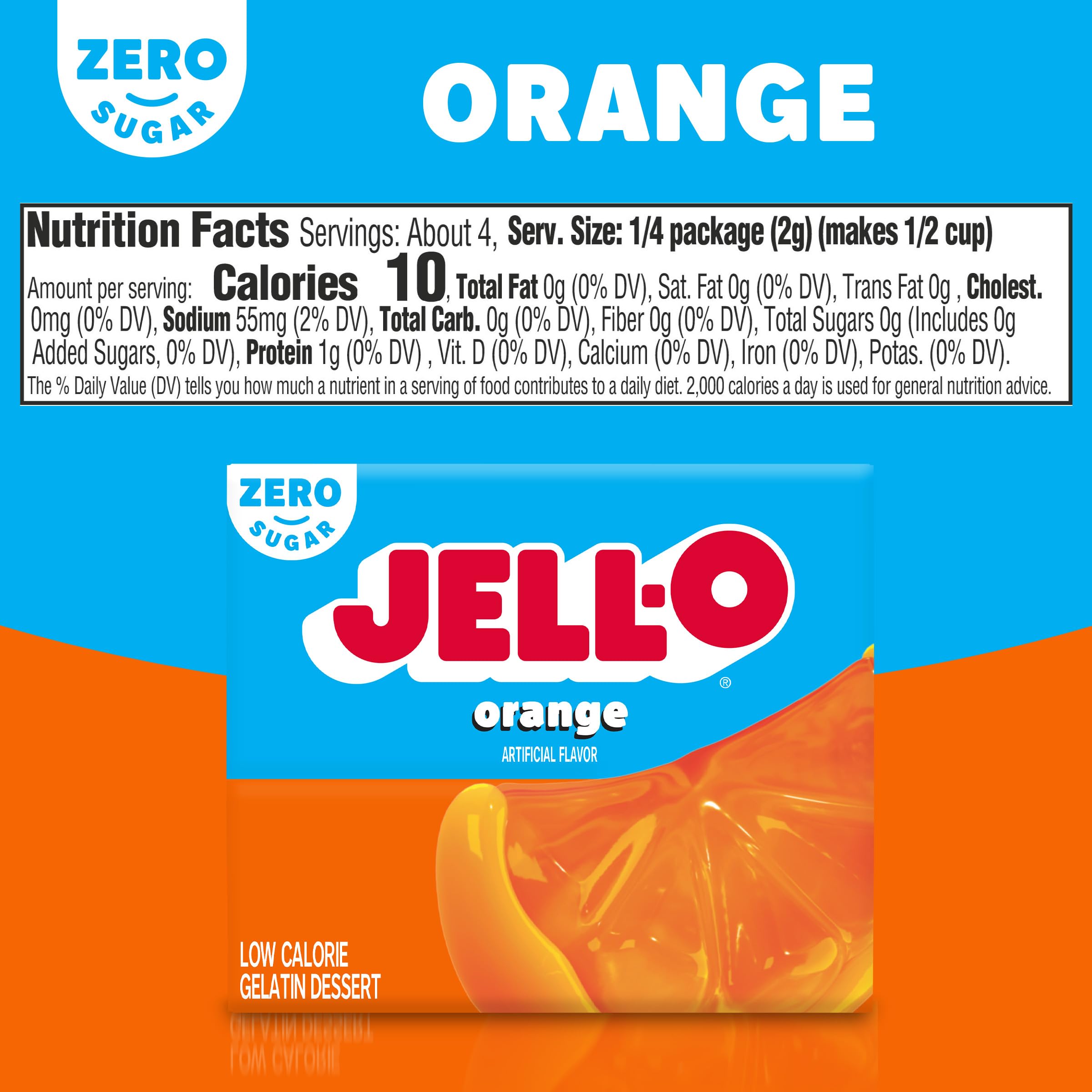 Jell-O close-up texture of orange gelatin showing smooth finish