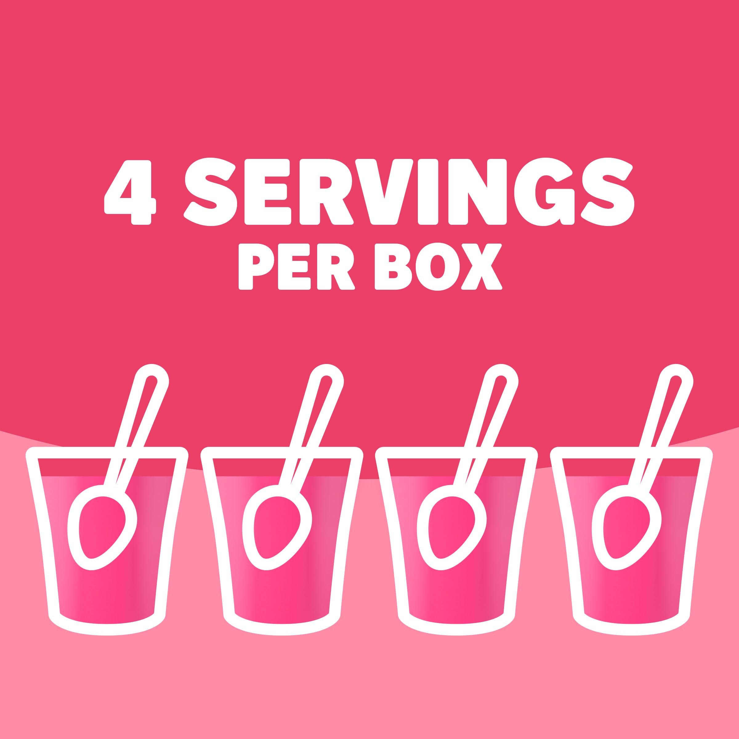 Four-pack box of Jell-O watermelon gelatin mixes, Jell-O provides multiple servings