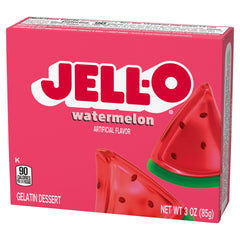 Jell-O watermelon served with fresh fruit garnish, Jell-O enhances presentation