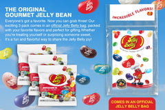 Jelly Belly open bag showing assorted beans and easy resealable benefit