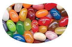 Jelly Belly beans close-up texture view showing colorful assortment and true-to-fruit appeal