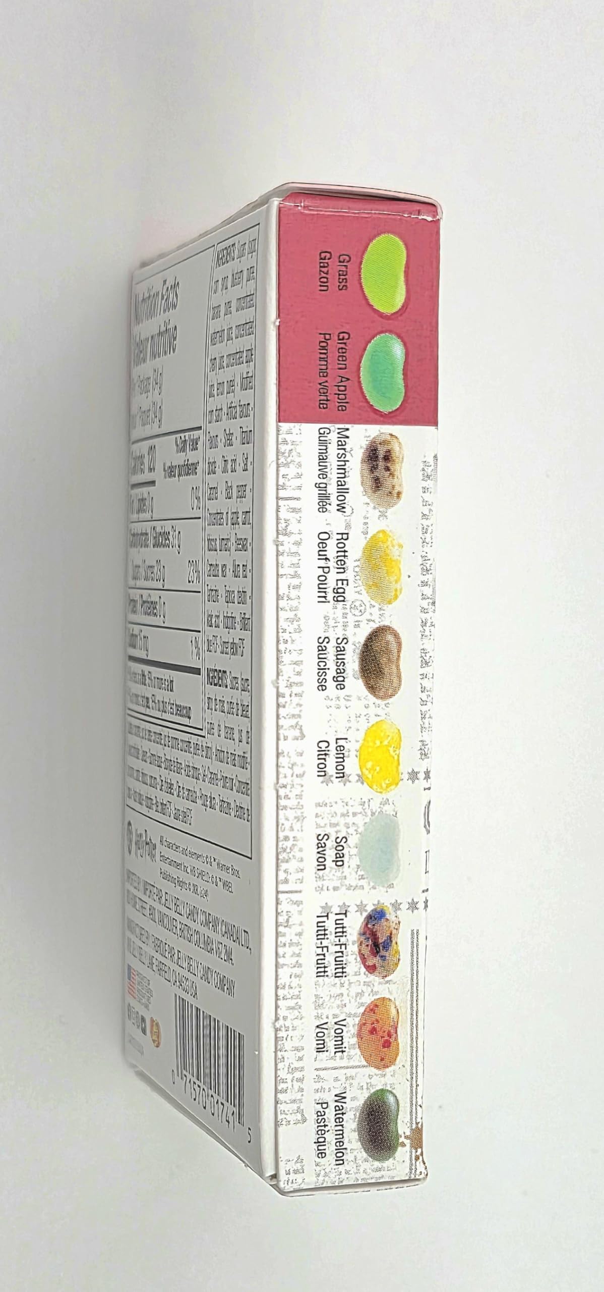 Jelly Belly box in hand for scale showing compact size and gifting convenience benefit