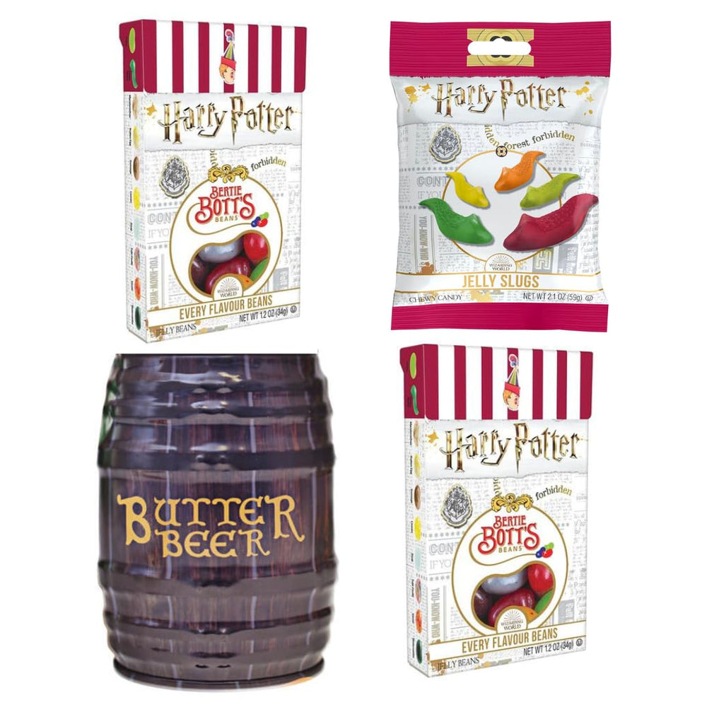 Jelly Belly Butterbeer Barrel tin detail with collectible tin and easy reuse benefit