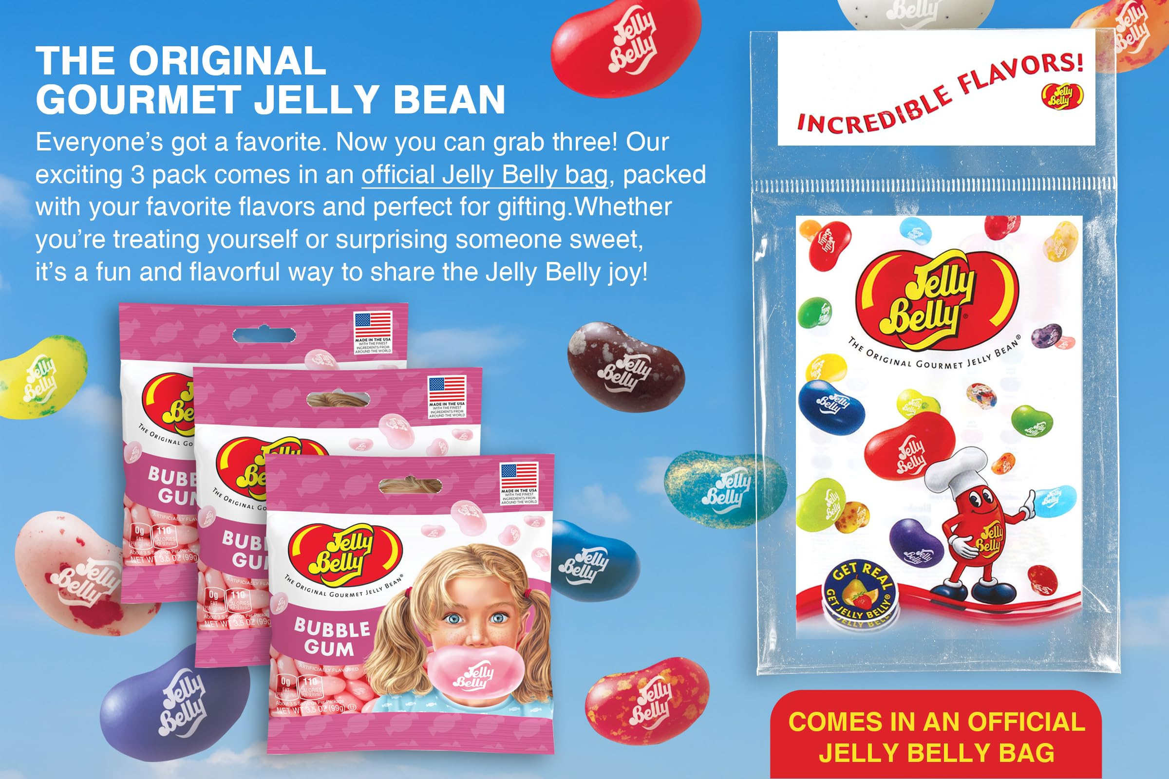 Jelly Belly close-up of buttered popcorn bean texture highlighting bold flavor