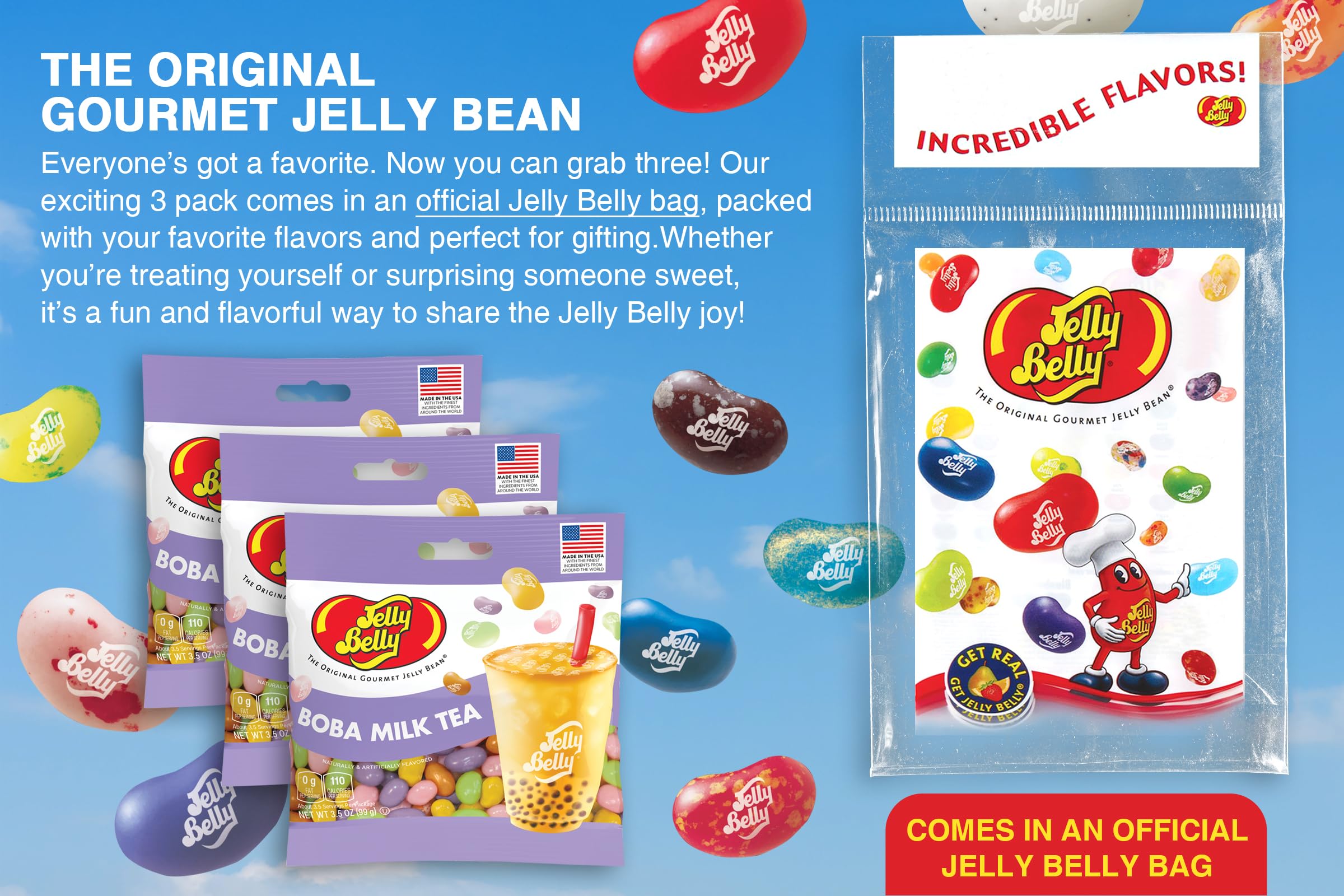 Jelly Belly close-up of jelly bean texture highlighting chew and flavor burst