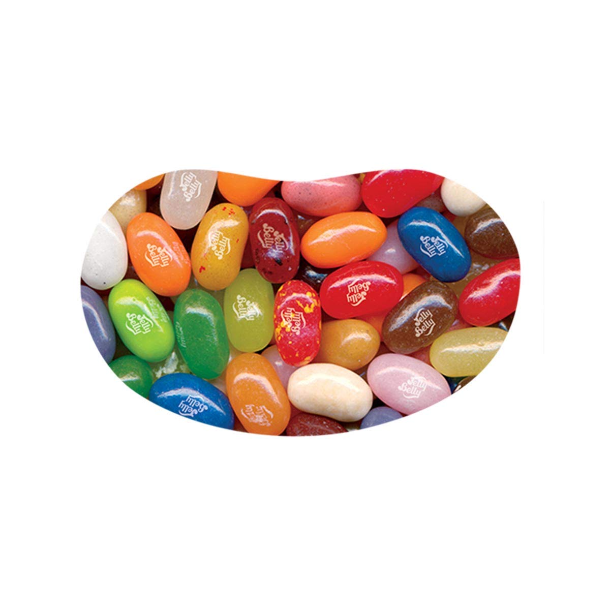 Jelly Belly close-up of assorted beans highlighting vibrant colors and chewable texture