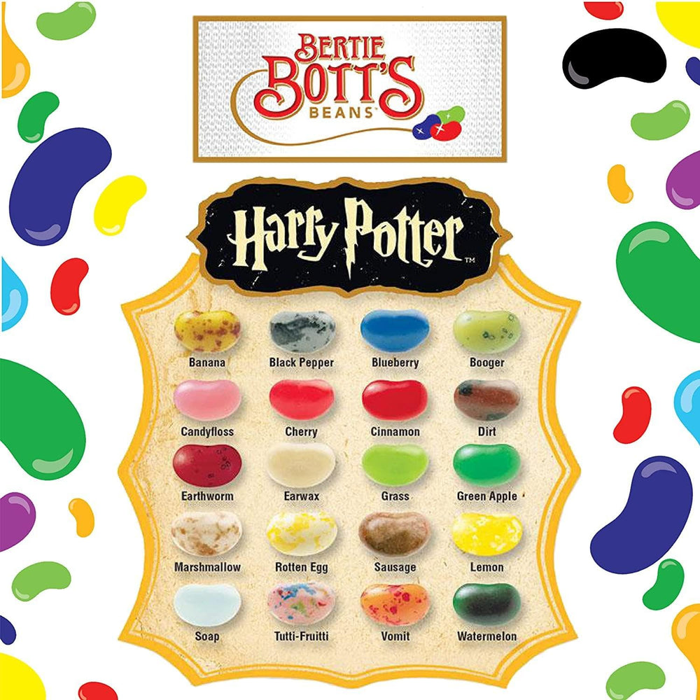 Jelly Belly contents laid out display with each item visible for gifting clarity