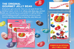 Three Jelly Belly cotton candy 3.5 oz bags stacked for sharing convenience