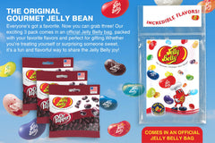 Jelly Belly close-up of Dr. Pepper beans highlighting chewy texture benefit