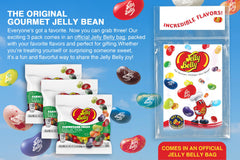 Jelly Belly open bag with visible beans, convenient snack portion benefit