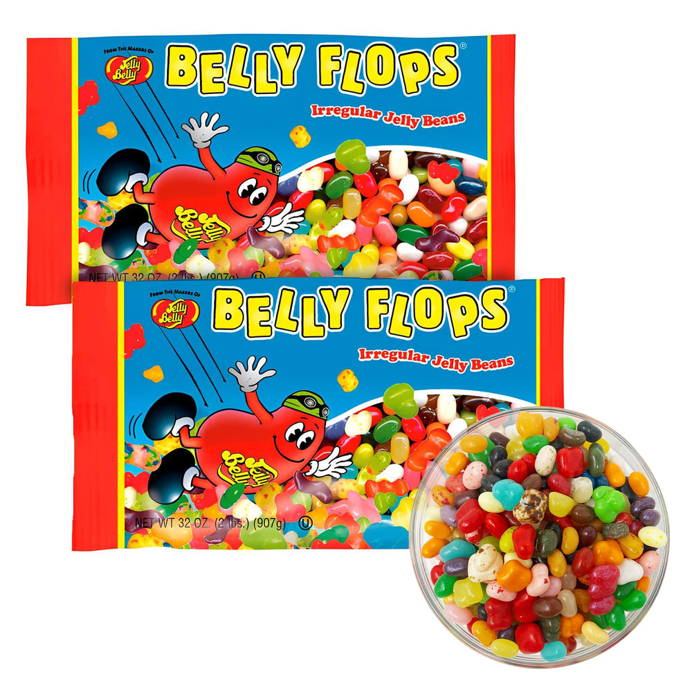 Jelly Belly front bag showing two 2 lb packs and brand freshness