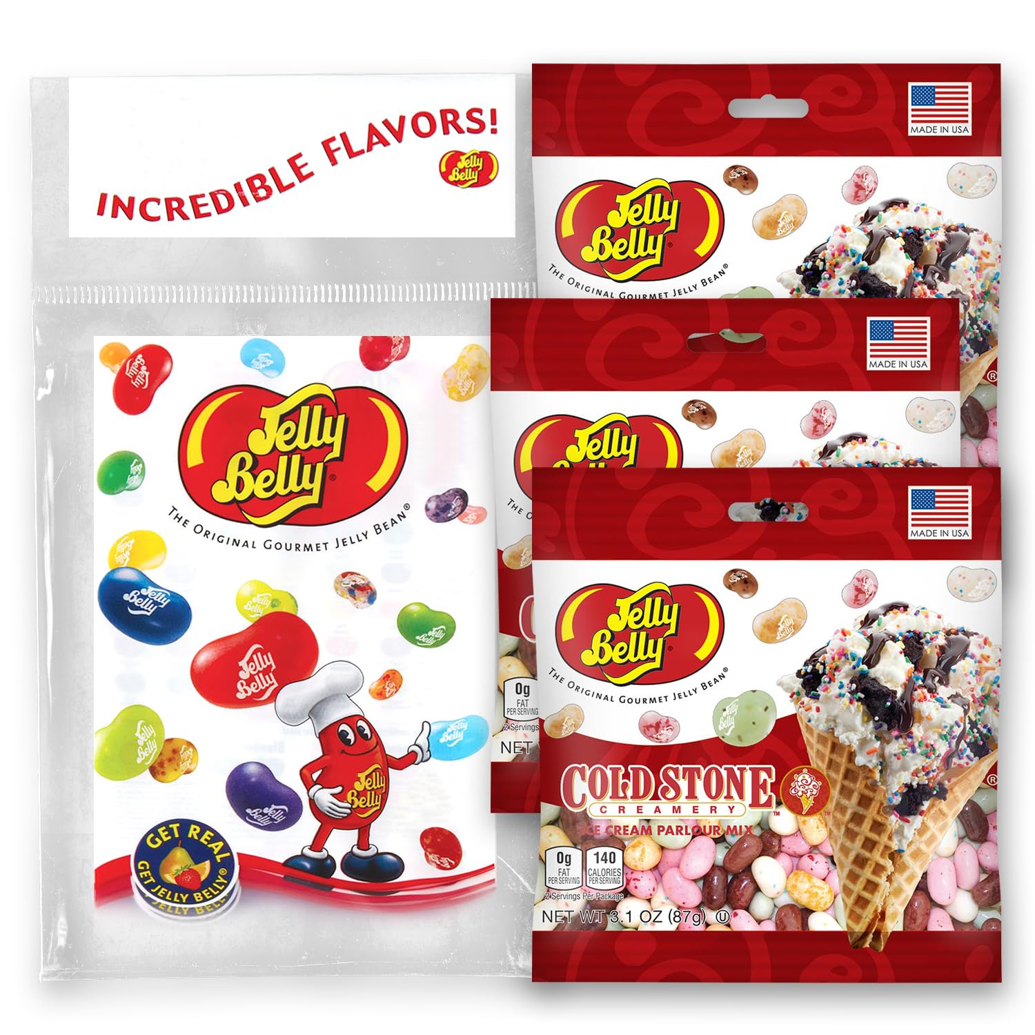 Jelly Belly front packaging showing pumpkin pie flavor and attractive branding