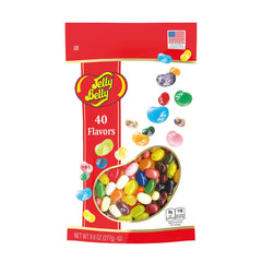 Jelly Belly front packaging showing resealable pouch and variety for easy storage