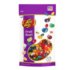 Jelly Belly front packaging showing 9.8 oz bag with assorted fruit flavors for convenient sharing