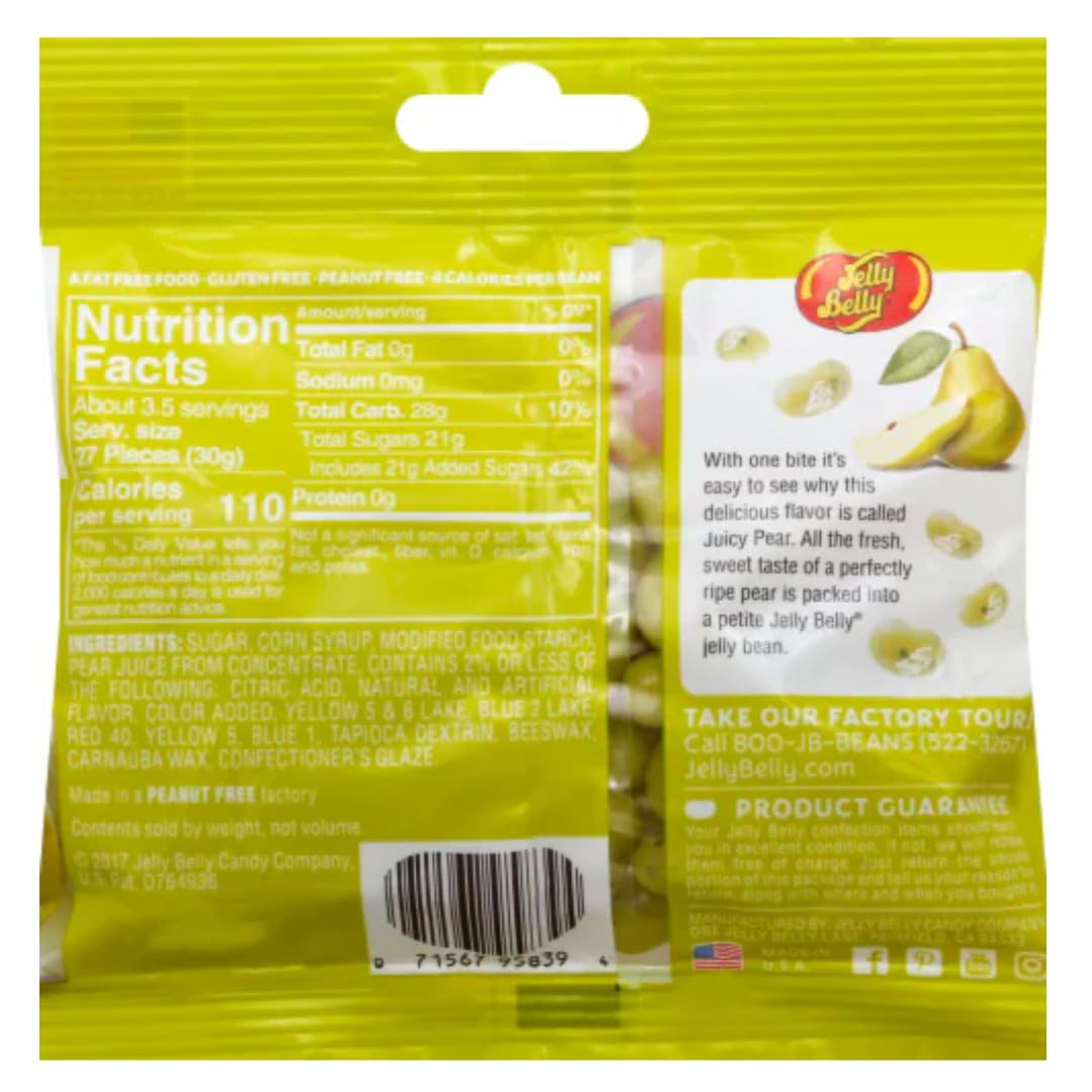 LYZA'S SWEETS & TREATS Jelly Belly close-up of bean texture highlighting authentic pear flavor