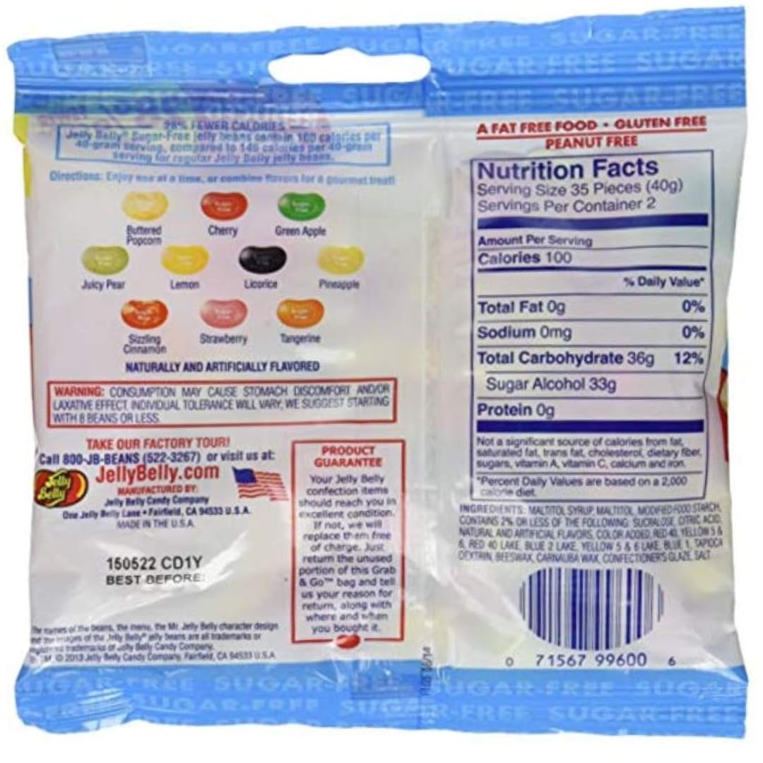 LYZA'S SWEETS & TREATS Jelly Belly open bag close-up highlights colorful variety