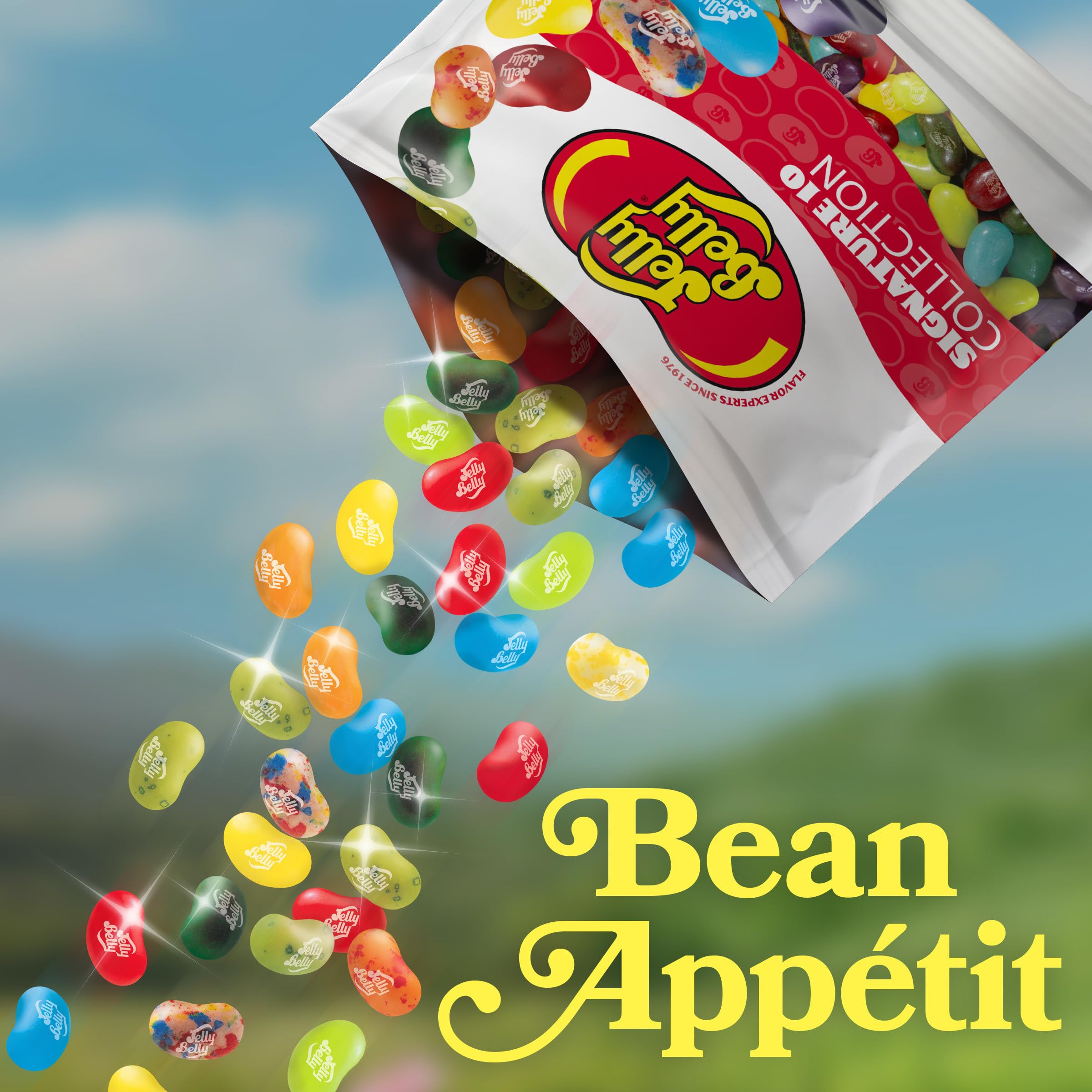 Jelly Belly on a party table display showing festive appeal and gift readiness