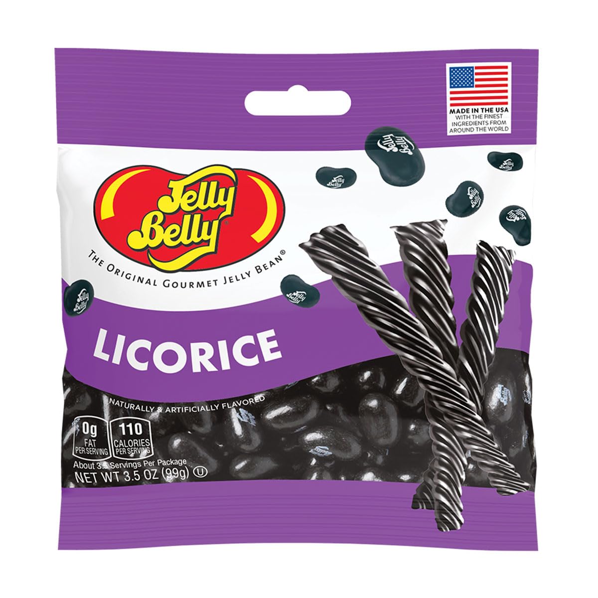 Jelly Belly open resealable Grab & Go bag demonstrating freshness and portability