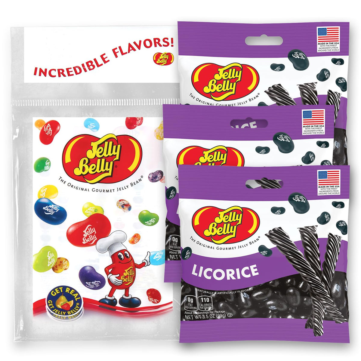 Jelly Belly front packaging showing pumpkin pie flavor and branded bag for gifting