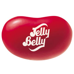 Jelly Belly close-up of red shell and white center showing juicy texture