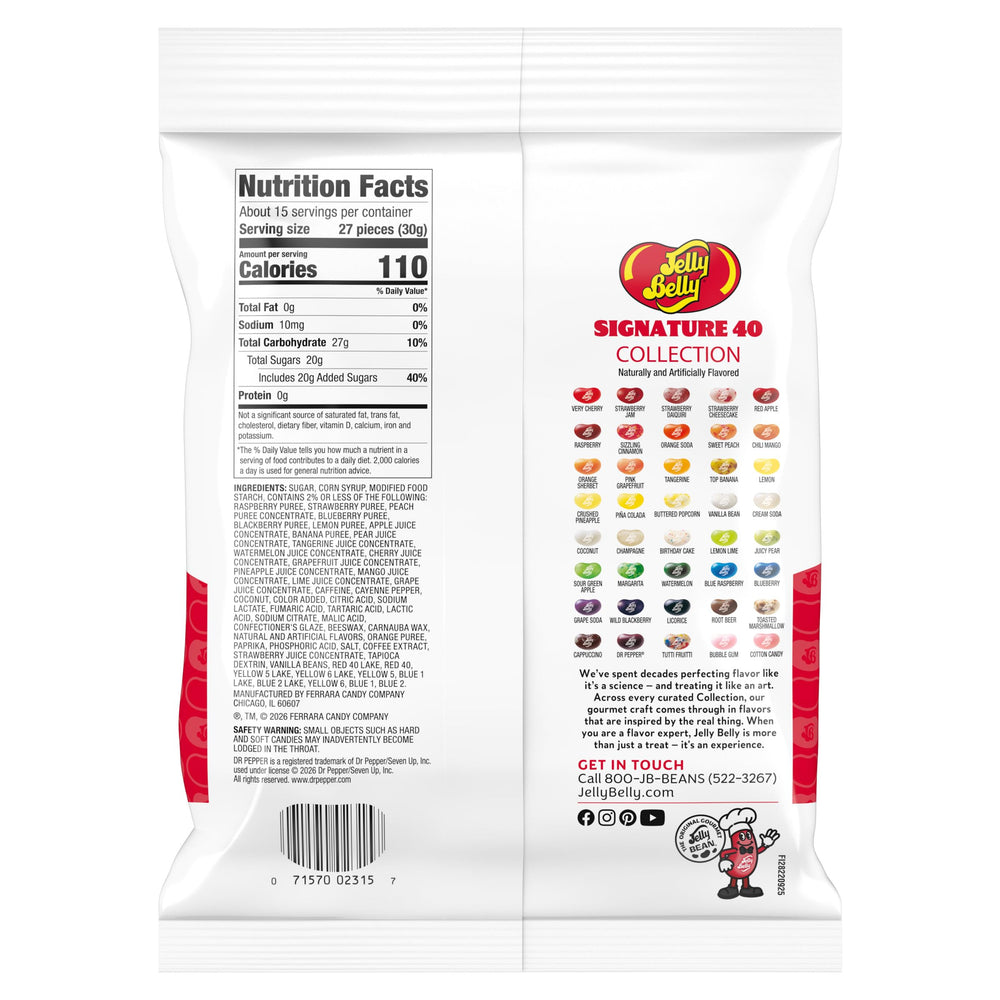 opened Jelly Belly resealable zipper to emphasize easy storage and freshness
